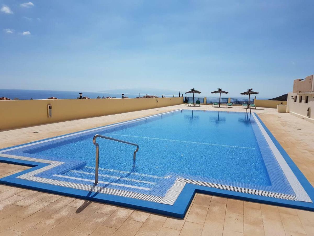 Villa Roque Del Conde With Fantastic Sea View, Terrace, Pool, Wifi, Sat-Tv, Garage Costa Adeje  Kültér fotó