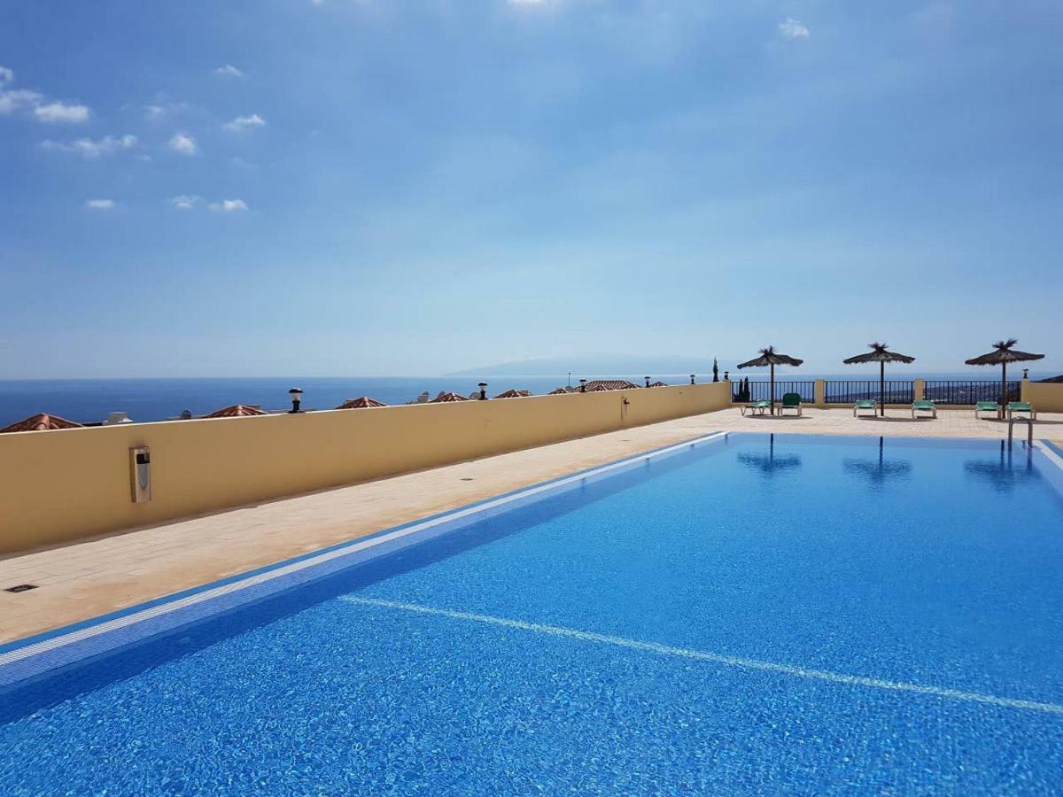 Villa Roque Del Conde With Fantastic Sea View, Terrace, Pool, Wifi, Sat-Tv, Garage Costa Adeje  Kültér fotó